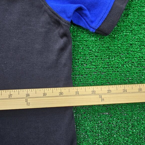 Bath Rugby Polo Shirt Mens Medium Black Blue‎ Short Sleeve Striped 1865 Crest - Picture 5 of 11
